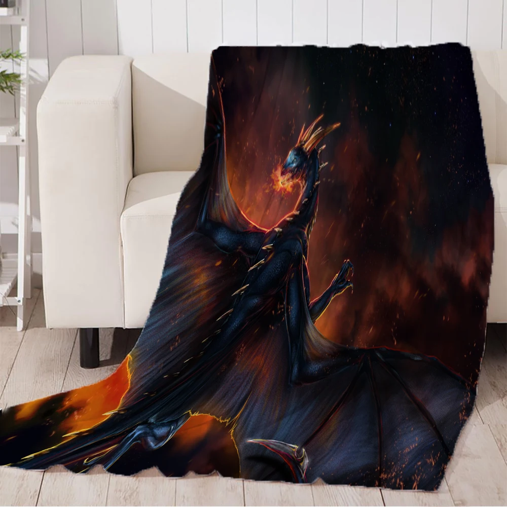 التنين الهدر نمط بطانية ناعمة ورقيقة الفانيلا بطانية أريكة تتحول لسرير مريحة الفراش كنبة مكتب طائرة السفر البطانيات