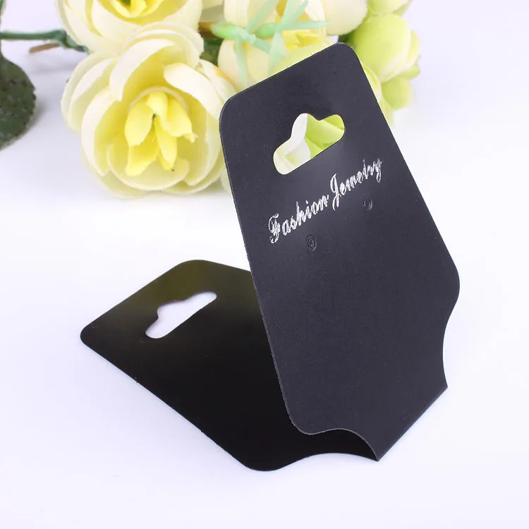 100pcs Jewelry Display Plastic Cards Tags Necklace Bracelet Fold Black