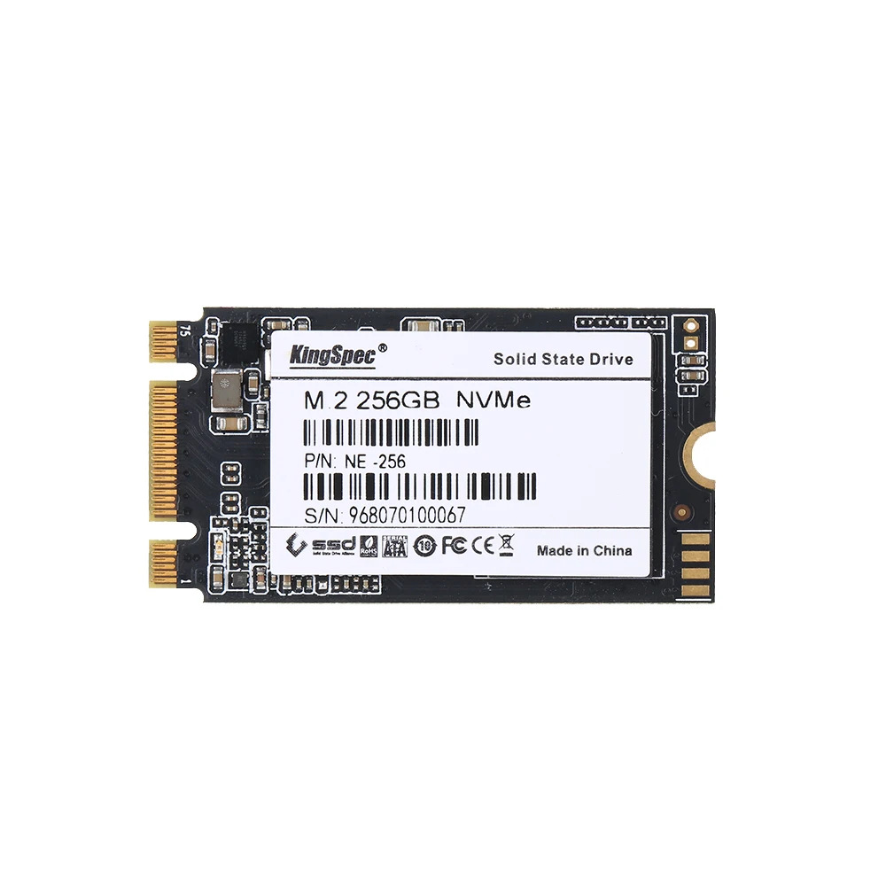 Твердотельный накопитель KingSpec 256 ГБ 2242 PCIe 3 0 NVMe M.2 3D NAND SSD внутренний (NE