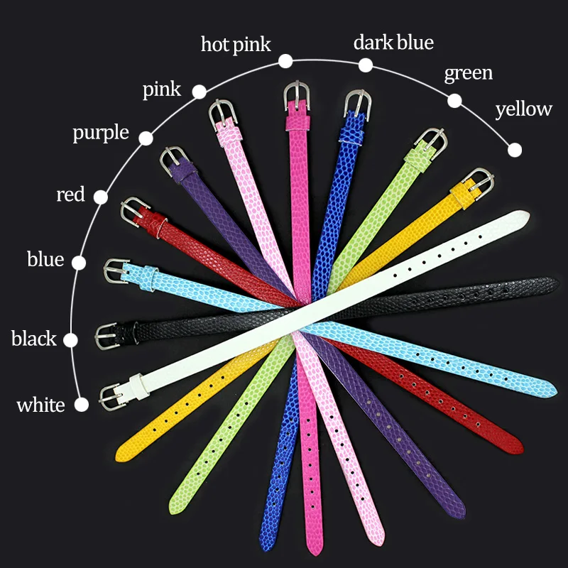 100PCS 8MM PU Leather Snake Wristband&Bracelets for DIY 8mm Slide Letters/Charms