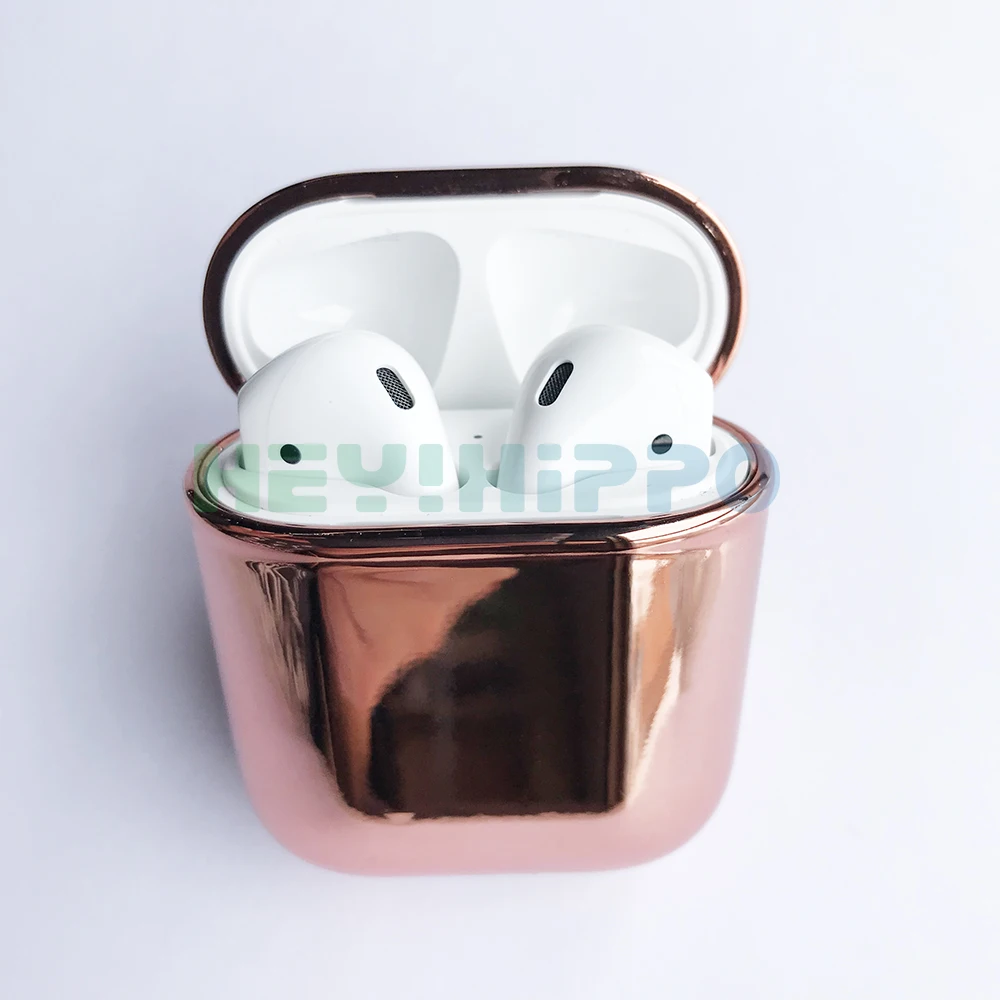 Жесткий чехол с покрытием для наушников Apple Airpods защитный Роскошная золотая