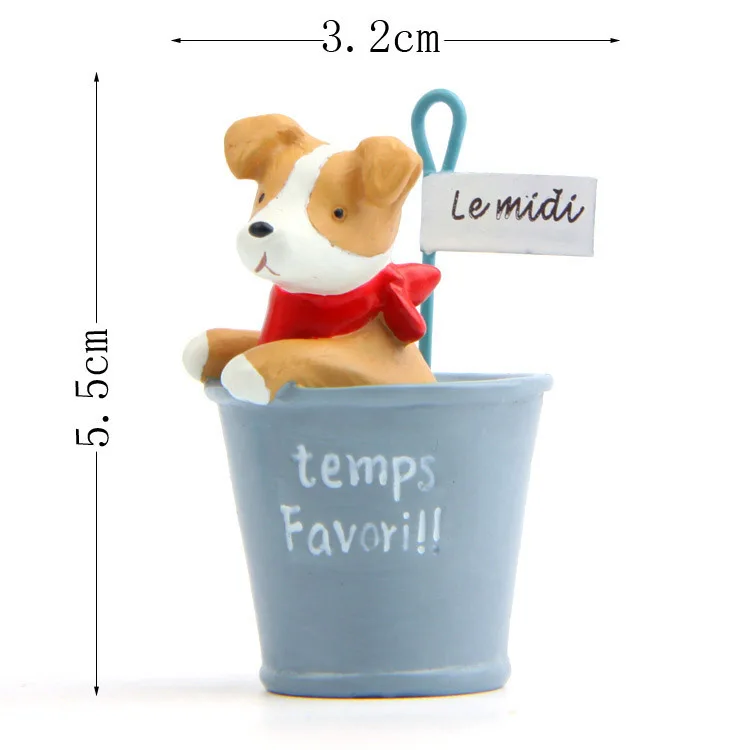 Смола ZAKKA ремесло милый, собака, кот Щенок бонсай миниатюрная Статуэтка горшок игрушки для террариумов садовые подставки украшения животных - Цвет: C28-5