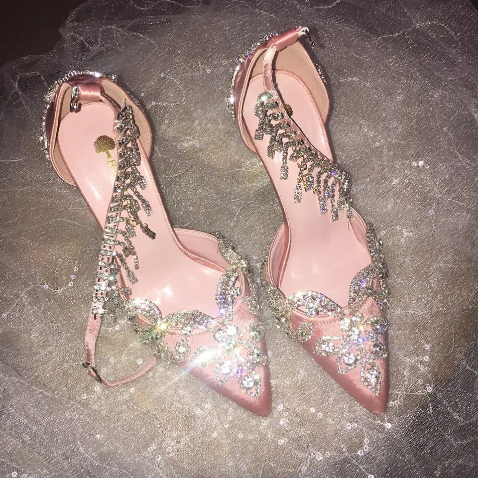 baby pink bridesmaid shoes