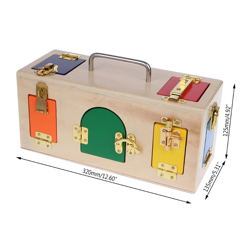 Caja de bloqueo de colores Montessori juguetes educativos para niños en edad preescolar 95AE - 1
