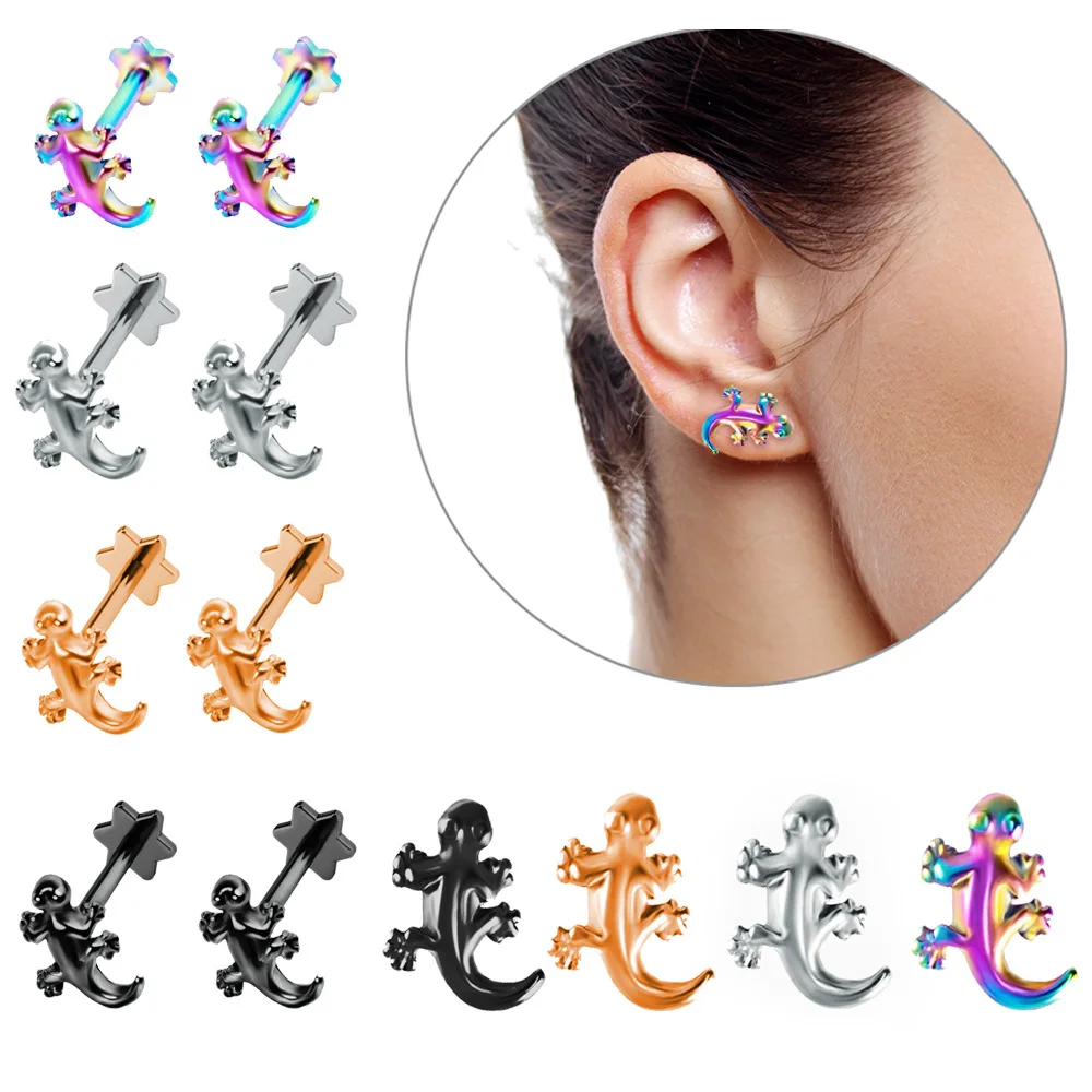 

1/2Pcs Ear Tragus Cartilage Piercing Lobe Earrings Barbell Bar Piercing Body Lip Studs Helix Ear Piercing Women Men Jewelry