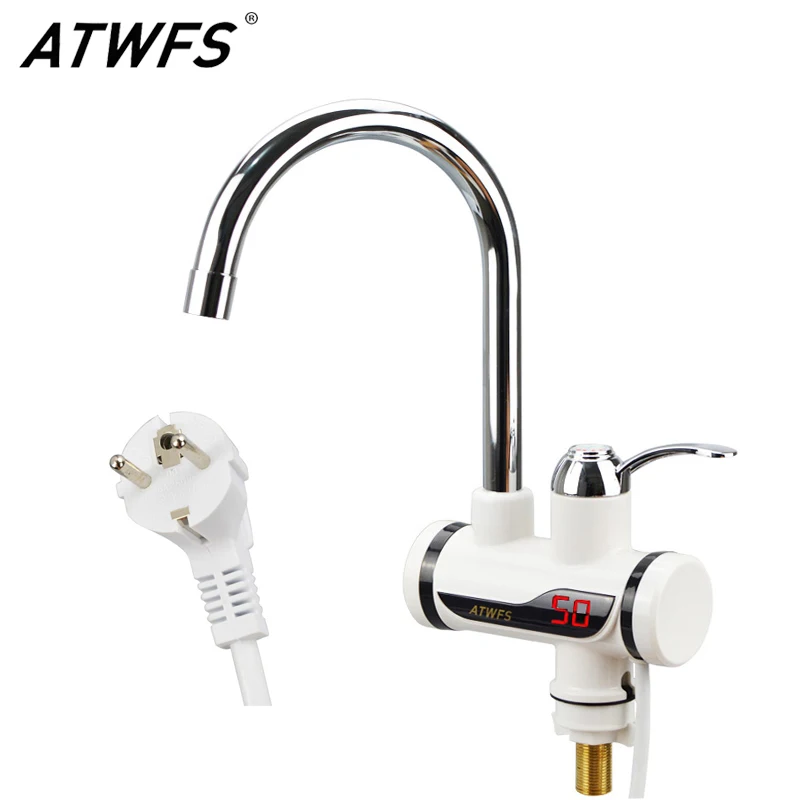 Koop ATWFS Nieuwste Tankless Onmiddellijke Kraan Boiler Instant Boiler Tap Keuken Hot Water Kraan LED Digitale EU Plug