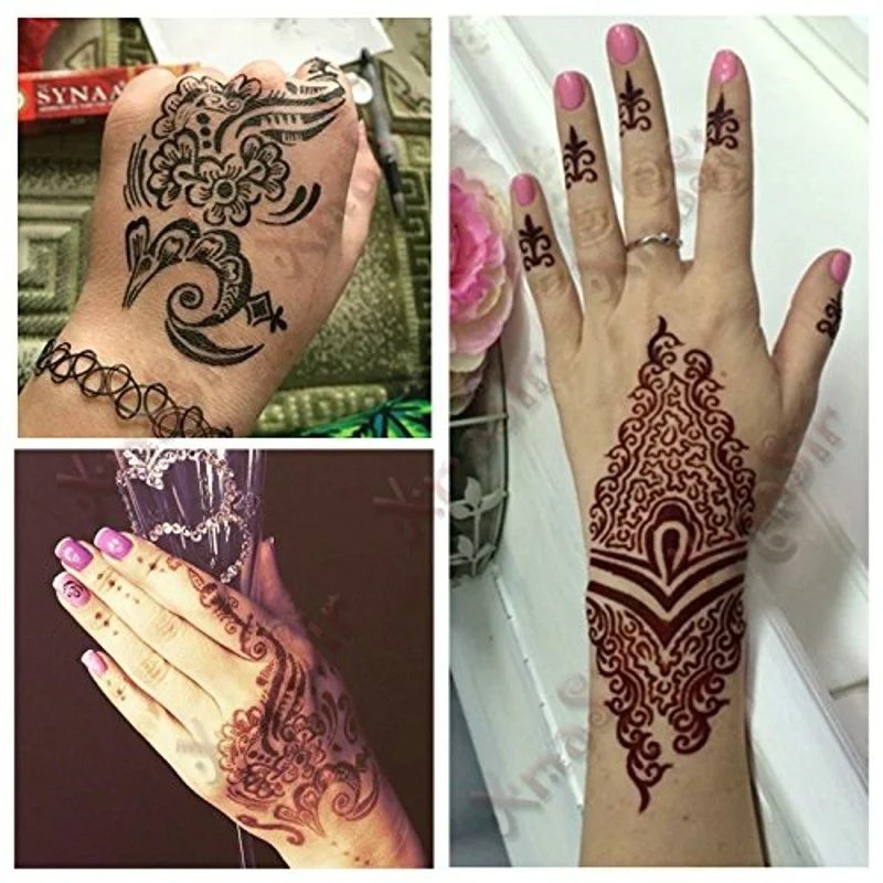 150 штук Mehndi черная хна тату трафарет для живописи тела индийские временные шаблоны трафарет для аэрографа татуировки