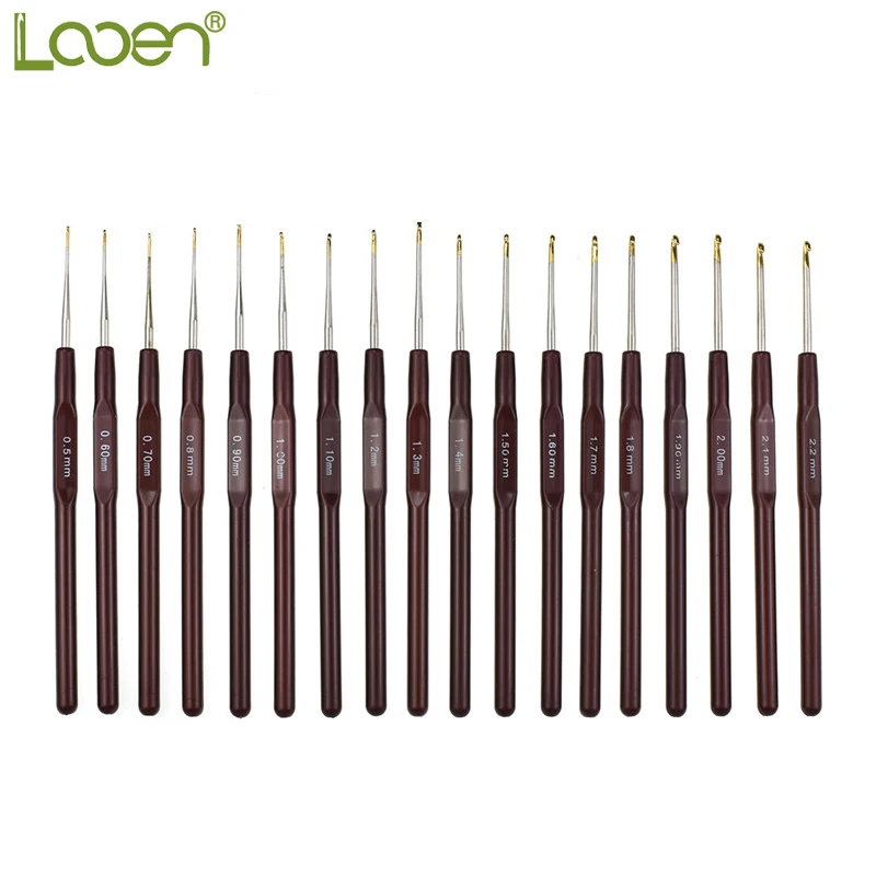 

18pcs/set Looen Crochet Hooks 0.5MM-2.1MM Aluminum Alloy Crochet Needle Set Yarn Craft Kit Knitting Accessory For Women Mom Gift