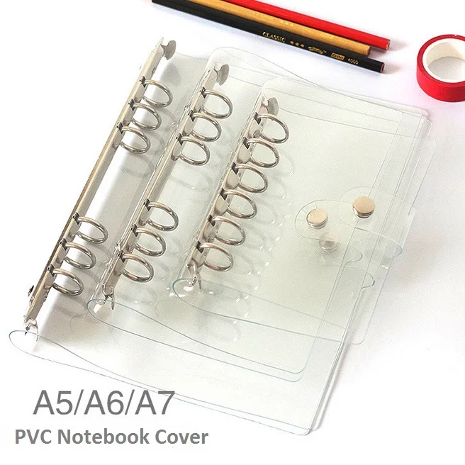 A5 A6 A7 PVC 6holes Spiral Shell Cover, Notebook Diary Notepad Sheet Sheel Protector Loose Leaf A5 A6 A7 PVC 6holes Spiral Shell Cover, Notebook Diary Notepad Sheet Sheel Protector Loose Leaf