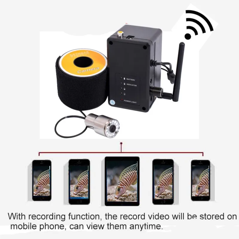 Камера для подводной рыбалки WF13WSL беспроводная камера Wi Fi HD 1000TVL с видеозаписью IOS