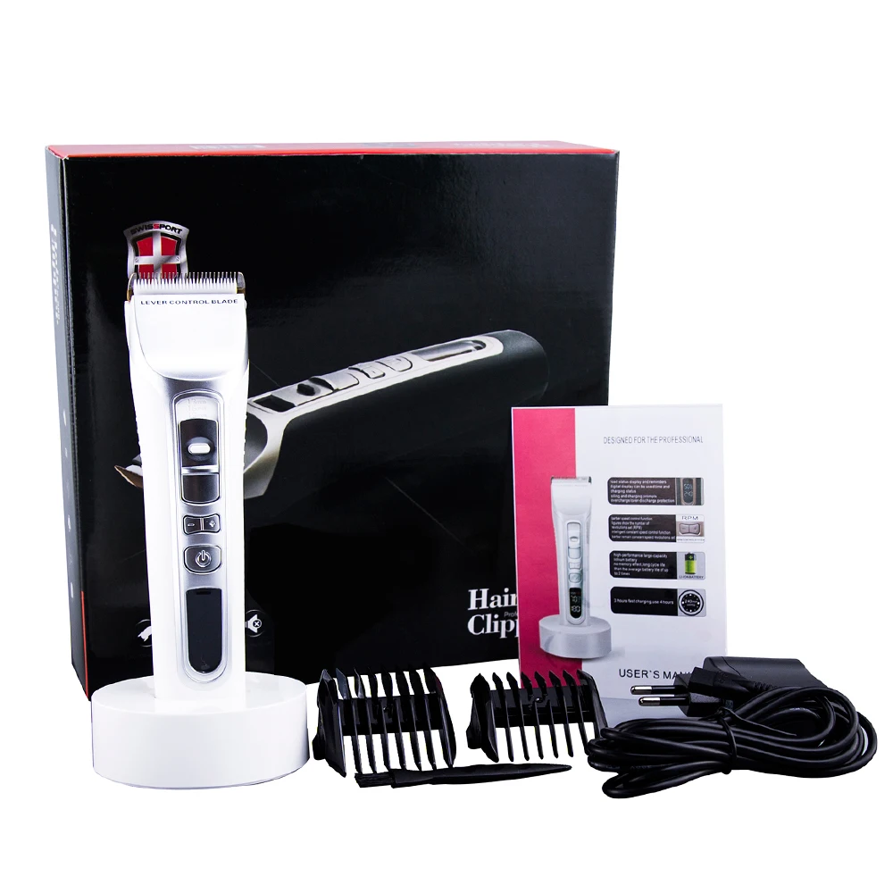 Barber Electric Hair Clipper Rechargeable Hair Trimmer Titanium Ceramic Blade LCD Display Universal voltage 100-240V Clipper (5)