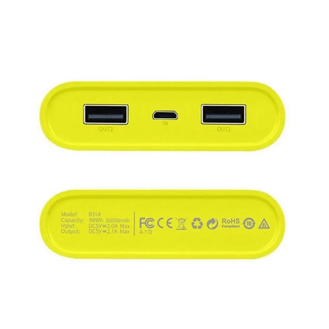 30000 мАч портативный внешний аккумулятор с двойным USB выходом Быстрая зарядка