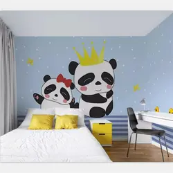 Beibehang обои на заказ крупномасштабных симпатичные панды маленькая Желтая утка весь дом Детская комната фон стены papel де parede