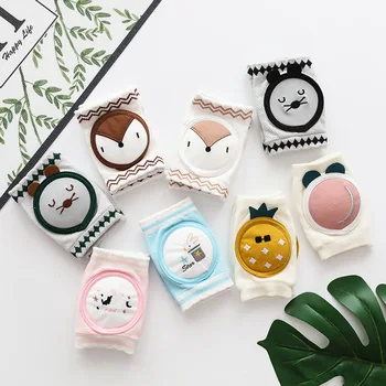 

Toddler Kneepads Protector Baby Leg Warmers Baby Knee Pads Infant Adjustable Fox Peach Cute Mesh Breathable Animal Elastic 1Pair