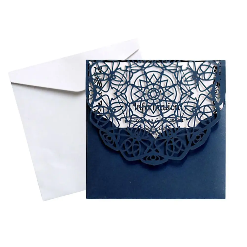  10PCS Laser Cut Wedding Invitations Cards Lace Greeting card Wedding Party Supplies - 32921576113