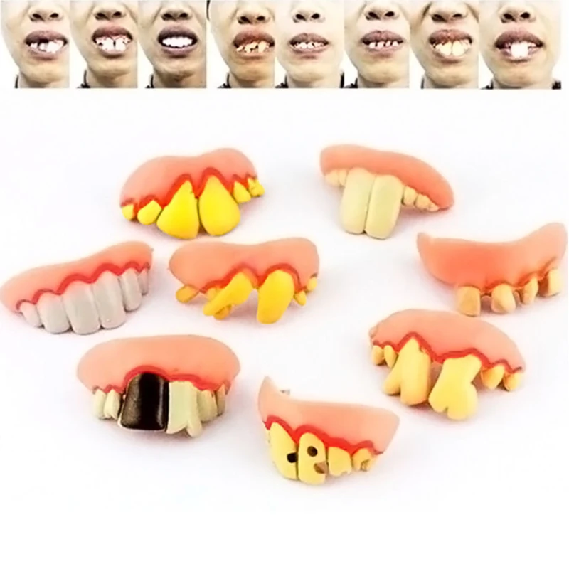 Practical Jokes Interesting Prank cosplay Dentures Zombie Novelty Gadgets Funny Denture Teeth