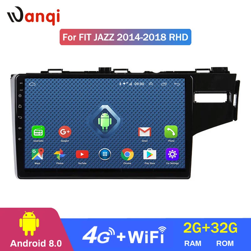 

4G Lte All Netcom 9 inch Android 8.0 Car GPS Navigation For RHD Honda fit jazz 2014-2018 right handed drive
