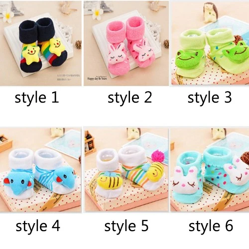 2 Ready Stock 0-6 Month Cartoon Kid Newborn Baby Girl Boy Socks Slipper Shoe Unisex Cute Baby Bootie Cotton Socks Children Socks