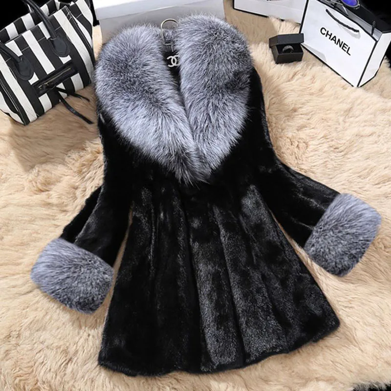 Fur Coat Women New Winter Faux Fur Coat Mink Medium Long Jackets Female Thick Warm Artificial Fox Luxury Fur Coats Plus Size 4XL Fur Coat Women New Winter Faux Fur Coat Mink Medium Long Jackets Female Thick Warm Artificial Fox Luxury Fur Coats Plus Size 4XL