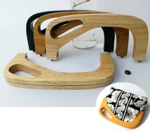 Poignée de Sac à main en bois, deux pièces, 25x12cm, accessoires de bricolage, mode, cadre de porte-monnaie en bois, poignées en bois pour sacs à main