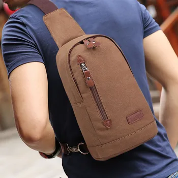 

020418 new hot man canvas messenger bag men chest bag