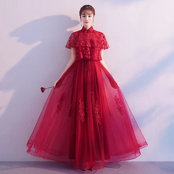

Fashion Women Satin Mandarin Collar Cheongsam Improved Flower Qipao Chinese Ladies Wedding Dress Evening Formal Dresses Vestidos