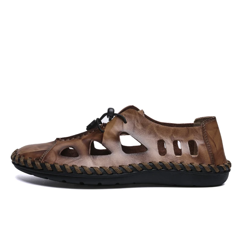 ZUNYU New Summer Sandals Men Breathable High Quality Genuine Leather Sandals Man Flats Fashion Casual Beach Men's Shoes Size 48 ZUNYU New Summer Sandals Men Breathable High Quality Genuine Leather Sandals Man Flats Fashion Casual Beach Men's Shoes Size 48
