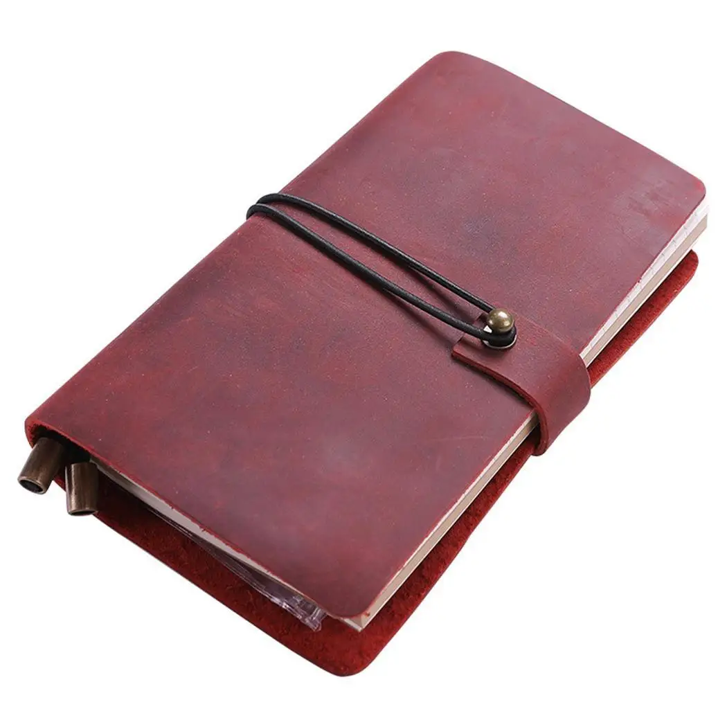 

13cm x 10cm Artificial Leather Cover Retro Style 0.53kg Paper Travel Notebook Wine red, Brown, Coffee