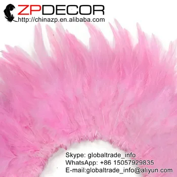 

ZPDECOR 850pieces/bundle 4-6 Inch High Quality PINK Strung Rooster Saddle Feathers Wholesale For Wedding Decoration Accessories