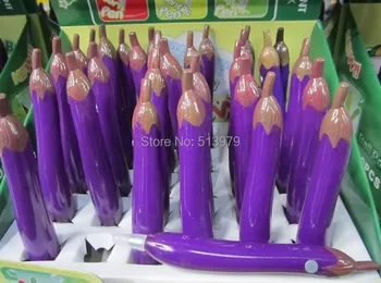 

100pcs Hot high quality vegetables ball pen fruit ball pen ,plastic eggplant ball pens,novelty gift ball pen