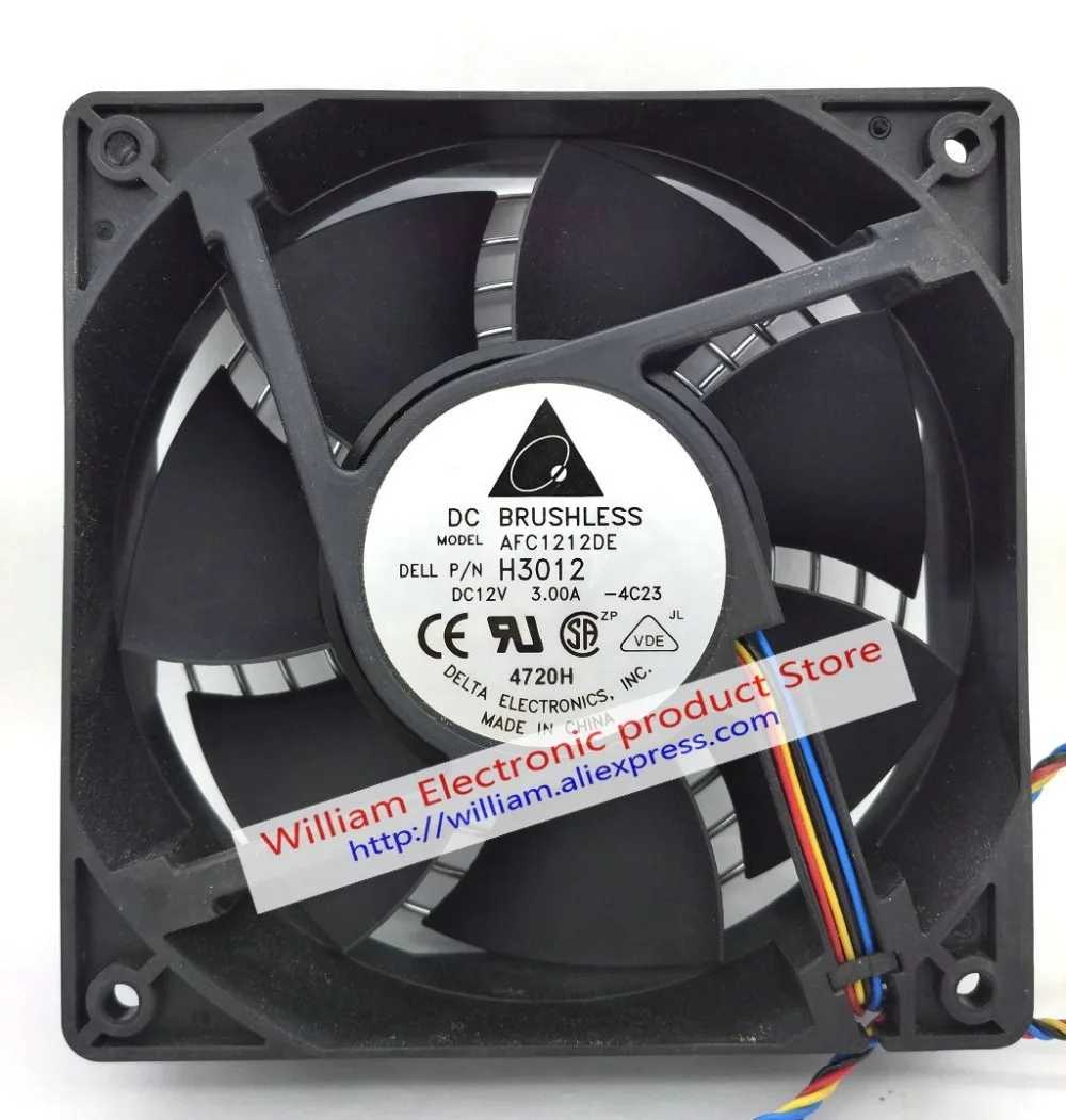 Новый оригинальный Delta AFC1212DE DC12V 3.00A 120*120*38 мм для Dell P/N: H3012 Компьютерный Вентилятор