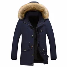 Осенне-зимнее Мужское пальто, теплая бархатная Хлопковая мужская куртка с капюшоном, Повседневная ветровка, пальто