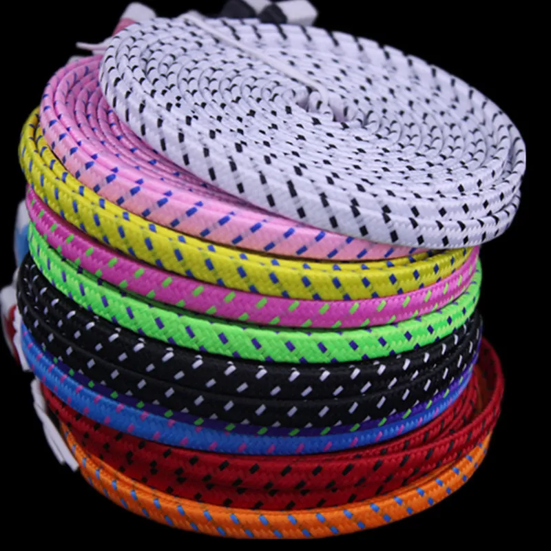 imágenes para 10FT 3 M Fideos Plana de la Tela de Nylon Trenzado 8pin cable Para Accesorios paquetes para el iphone 5 5C 5S 6 6 PLUS iOS 9 imágenes para 10FT 3 M Fideos Plana de la Tela de Nylon Trenzado 8pin cable Para Accesorios paquetes para el iphone 5 5C 5S 6 6 PLUS iOS 9
