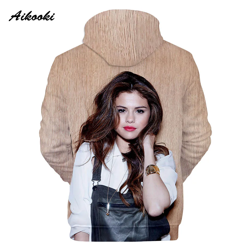 Aikooki 3D Selena Gomez толстовки для мужчин/женщин Толстовка Зимняя с капюшоном певица Selena Gomez модная одежда