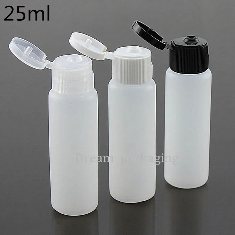 100pcs/lot 25ml Empty Plastic Liquid Lotion Makeup Bottles with Flip