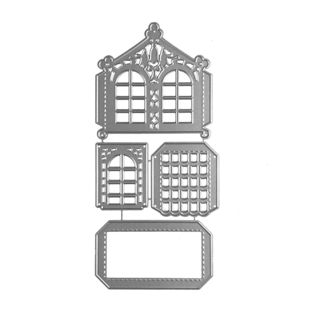  Wood House Frame Set Metal Cutting Dies 3D DIY Scrapbooking Carbon Sharp Craft Die Photo Invitation - 32946342643