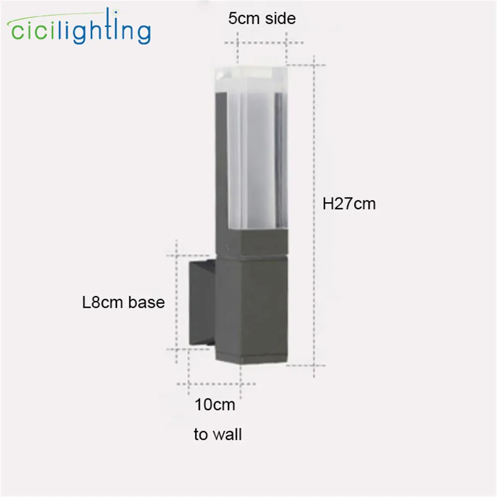 Современный декор светодиодный настенный светильник, открытый водонепроницаемый серый крыльцо сад настенный светильник, домашний бра Крытый декоративный светильник ing лампа Алюминий - Испускаемый цвет: 5W single head