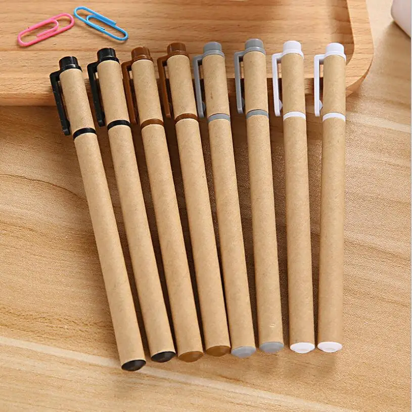 

1 piece Lytwtw's Gel Pen Stationery Environmental Protection Kraft Paper School Office Supplies Give Handles Retro