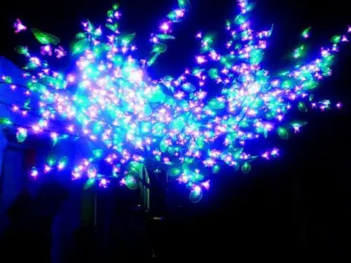 2M 6.6ft LED Cherry Blossom Tree Outdoor Christmas Wedding Holiday Light Decor 1152 LED Pink Cherry Flower+Green leaf waterproof 2M 6.6ft LED Cherry Blossom Tree Outdoor Christmas Wedding Holiday Light Decor 1152 LED Pink Cherry Flower+Green leaf waterproof