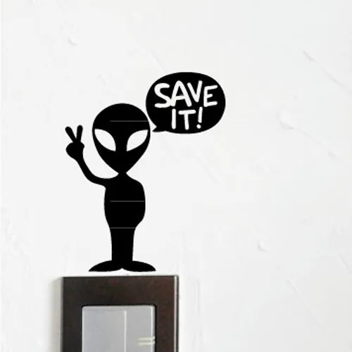 

black Alien light switch wall Sticker decal for kids room decor