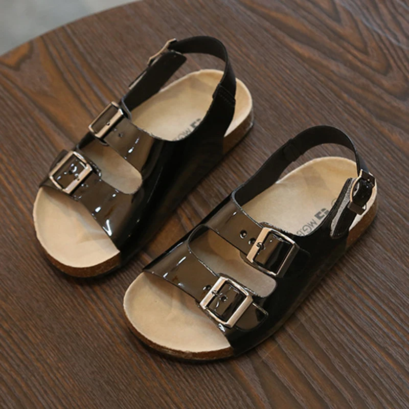 2019 New Children Sandals Gloss Cork Comfortable Antiskid Summer Sandals For Girls Boys Barefoot Shoes 2019 New Children Sandals Gloss Cork Comfortable Antiskid Summer Sandals For Girls Boys Barefoot Shoes