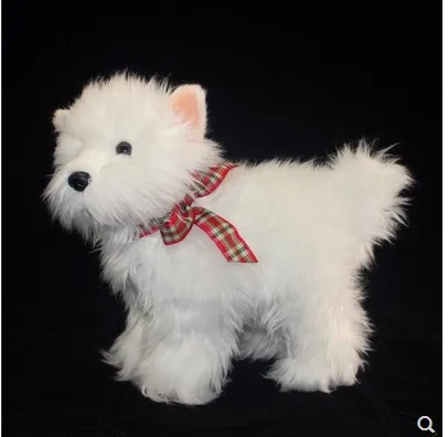 22 см Kawaii Моделирование маленькая белая собака Плюшевые игрушки Мягкая стоячая версия мягкие игрушки куклы для детей подарок