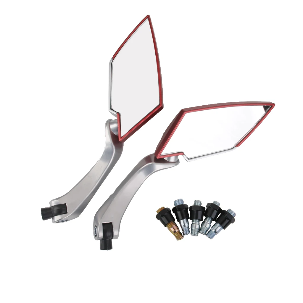 1 Pair Universal Motorcycle Mirror Quads & ATV's Rearview Mirrors  Back Side Convex Mirror 8mm 10mm Diamond Mirrors