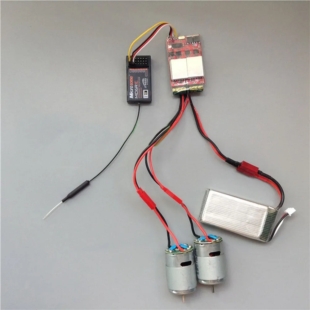 Baratos 20A x 2 bidireccional cepillado ESC de doble manera ESC regulador electrónico con Motor de alta velocidad 380 para RC DIY barcos de control de piezas