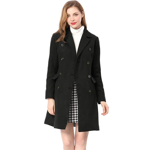 Cabolsa de lã para Mulheres Cabolsas de Inverno Cabolsa de lã Elegante para as Mulheres Zogaa Vermelho Longo Fino Dupla Breasted lã Cashmere Mistura Sobretudo 2020