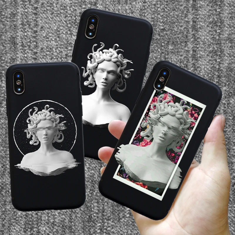 Мягкий силиконовый чехол для iphone 7 Medusa Vaporwave Glitch Art Coque Phone For IPhone 11 12 mini PRO SE 6 6s 8 Plus XS R