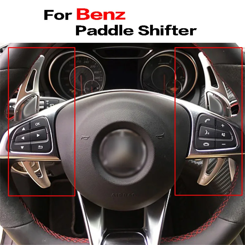 

Savanini 2pcs Alloy Add-On Steering Wheel DSG Paddle Shifters Extension For Benz AMG A45 CLA45 C63 S63 GLA45
