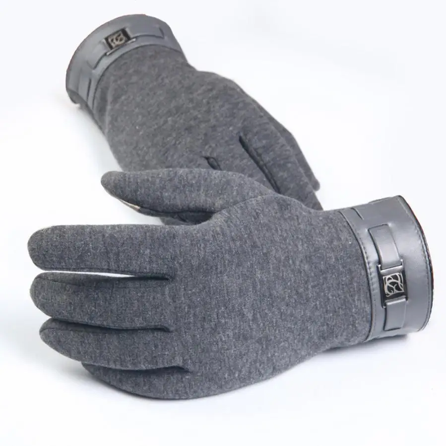 40 зимние перчатки мужские теплые перчатки Осень Зима полный палец варежки мужские Роскошные наручные перчатки Luvas Guantes Handschoenen Luvas - Цвет: Brown