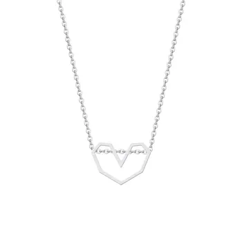 

10PCS Romantic Tiny Love Black Heart Shape Pendant Necklaces Stainless Steel Chain Ethnic Simple Hollow Jewellery Birthday Gifts