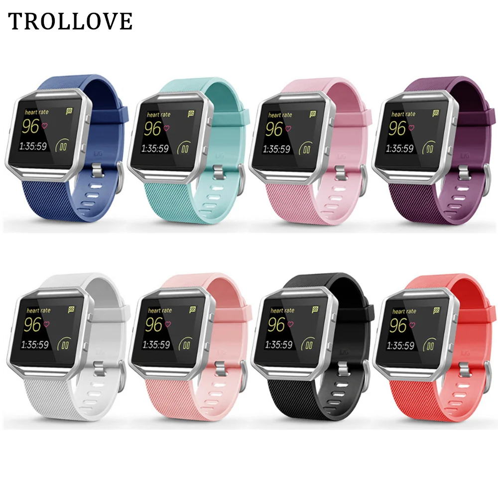 Цветной мягкий силиконовый сменный спортивный ремешок для умных часов Fitbit Blaze